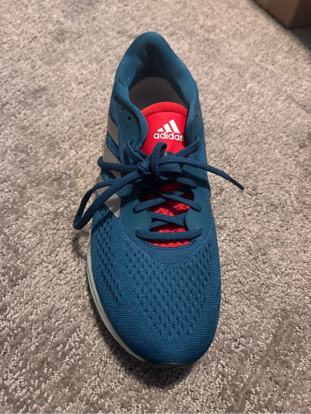 adidas Men’s Teal Athletic Shoes with Red Tongue